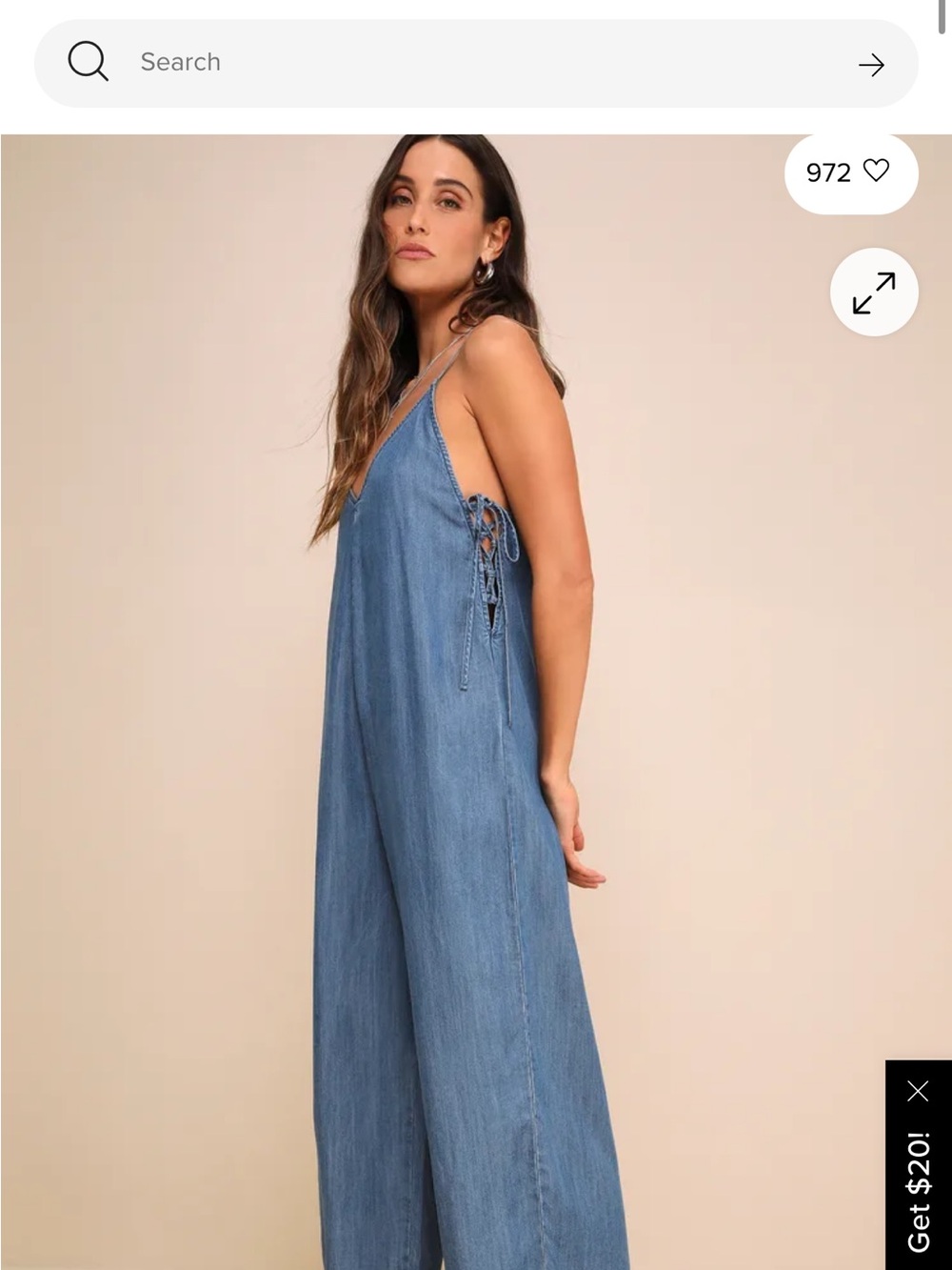 NWT Lulus chambray jumpsuit